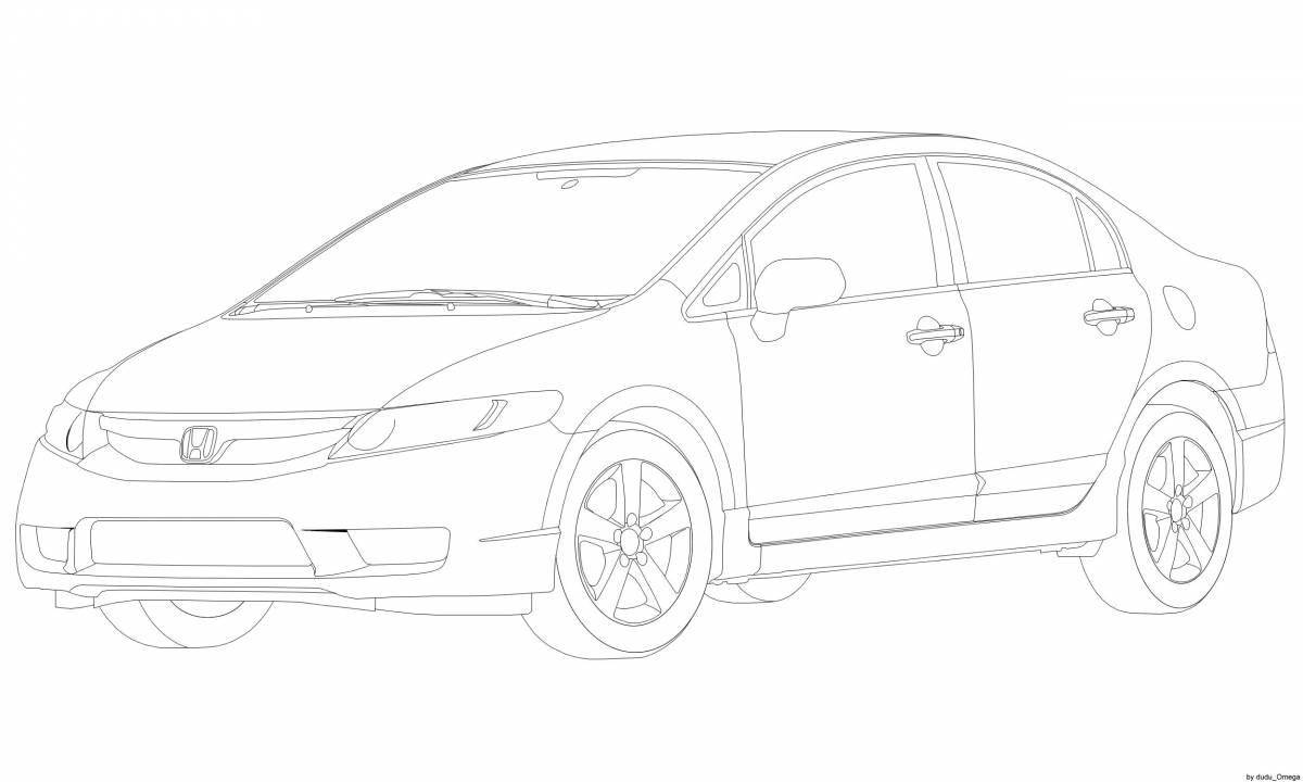 Colouring funny honda accord