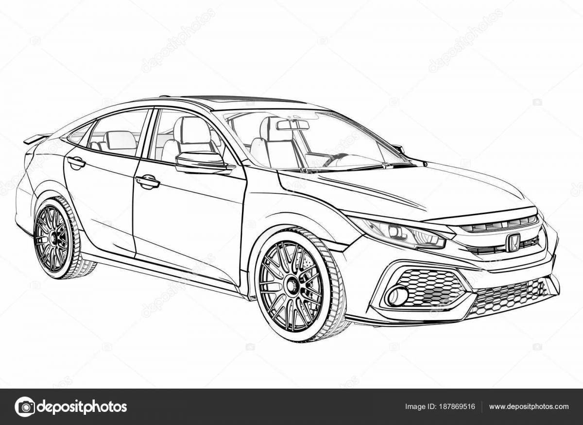 Playful honda accord coloring page