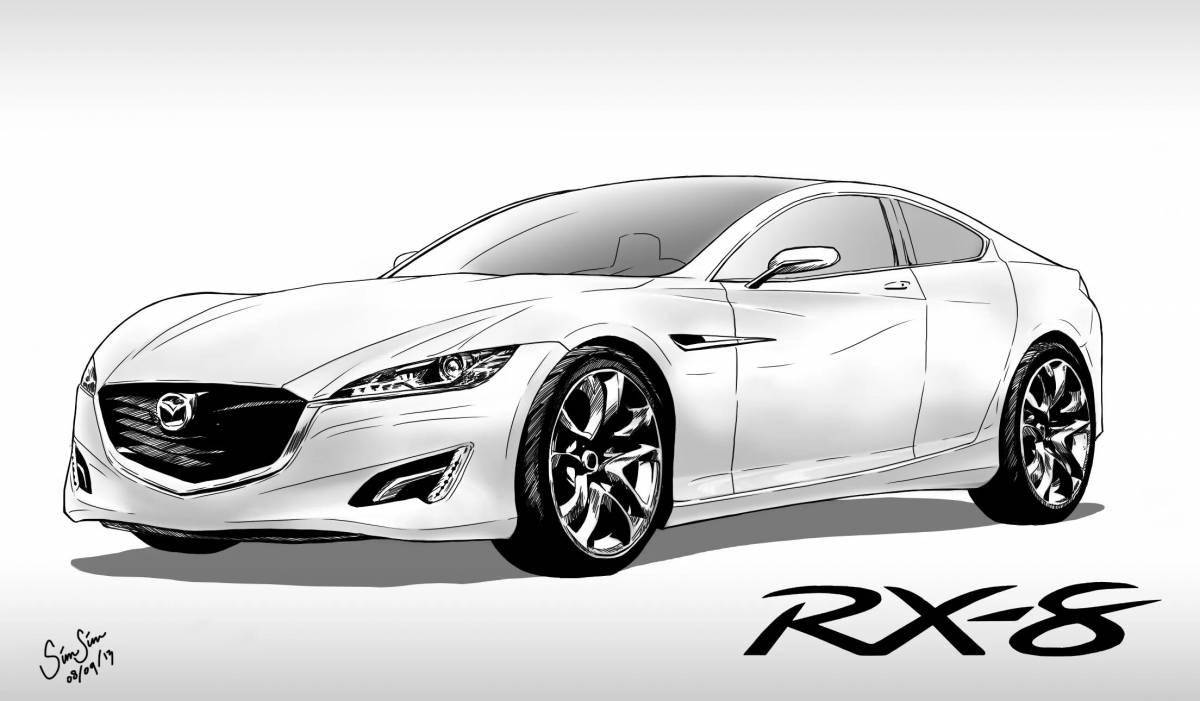 Mazda 6 bright coloring page