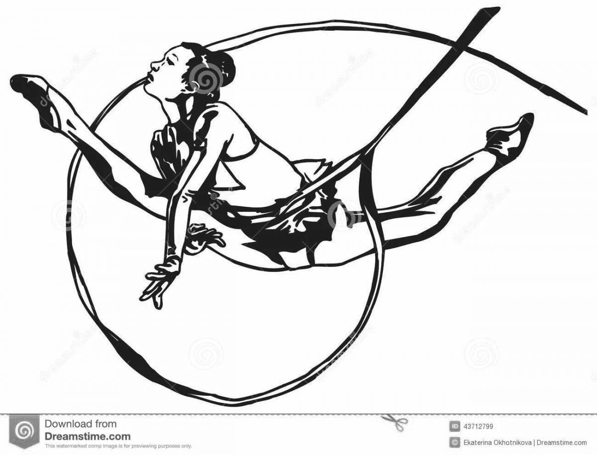 Раскраска сияющая воздушная гимнастка