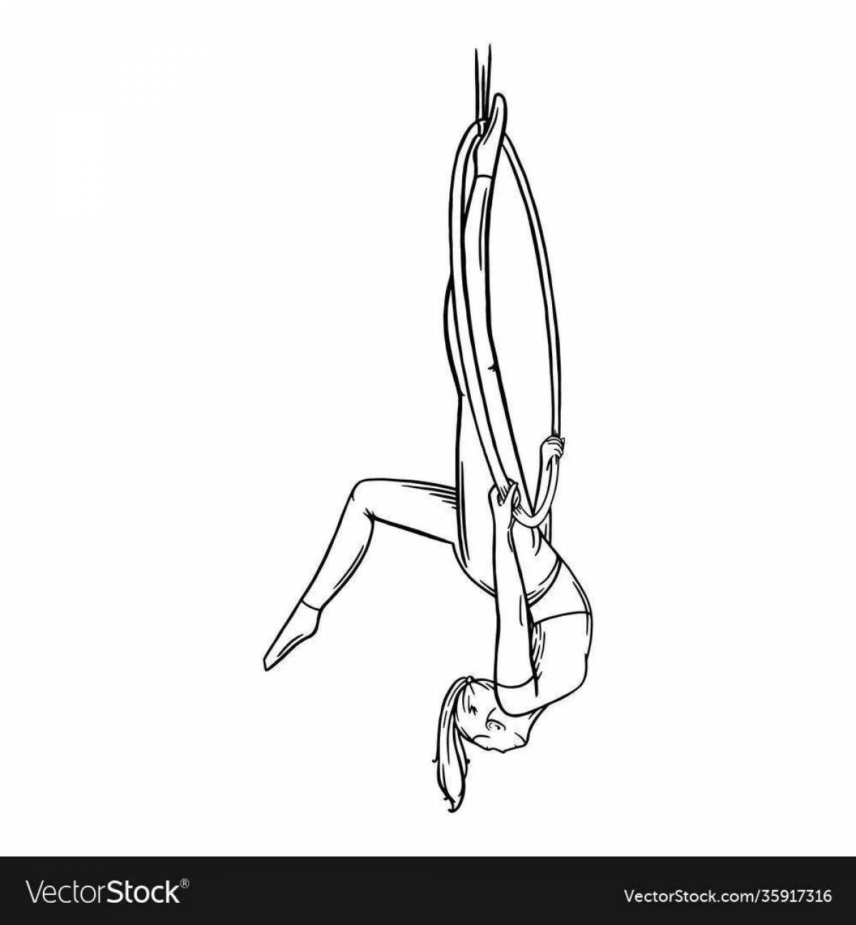 Coloring book aerial gymnast