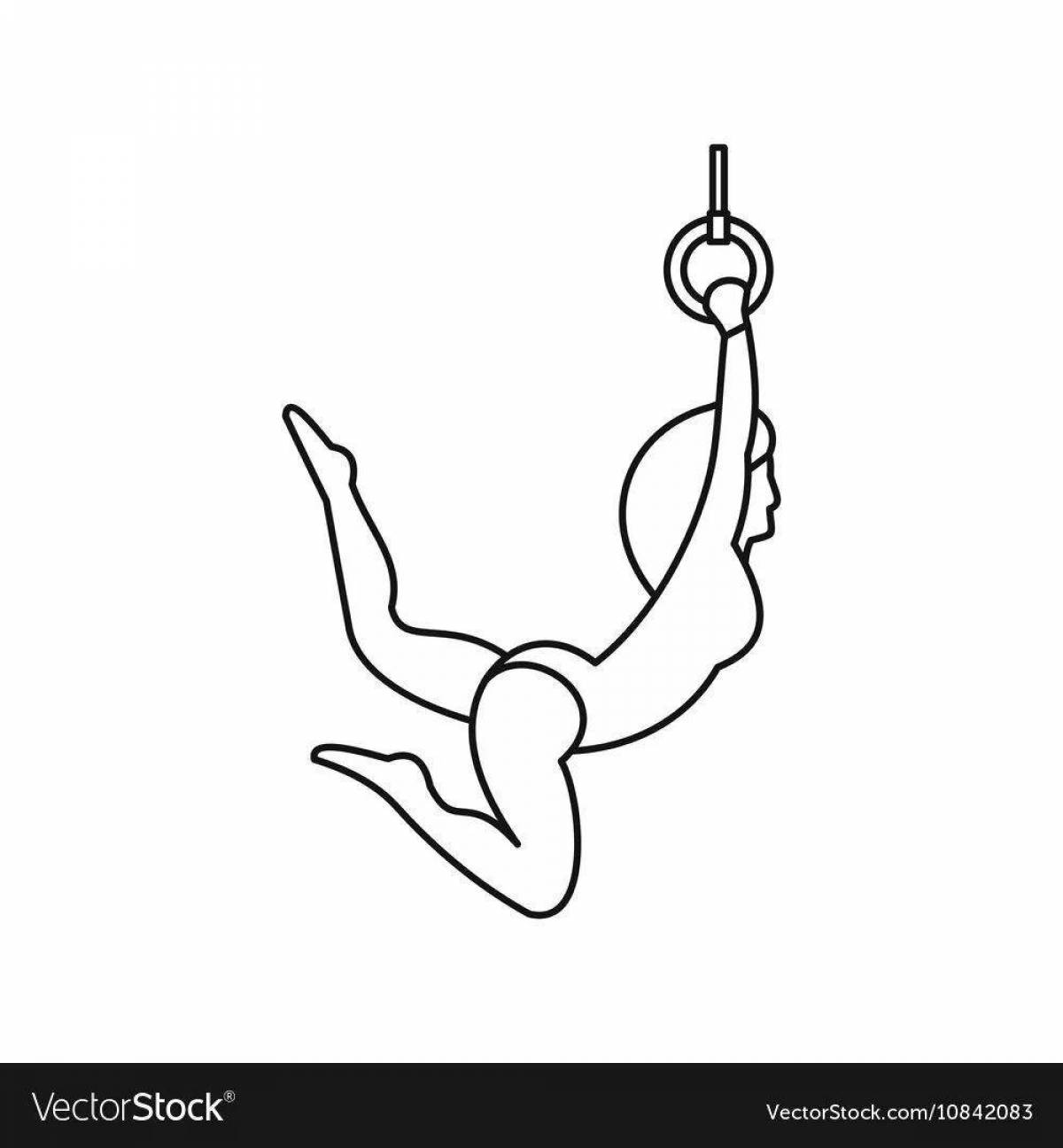 Coloring page exquisite aerial gymnast