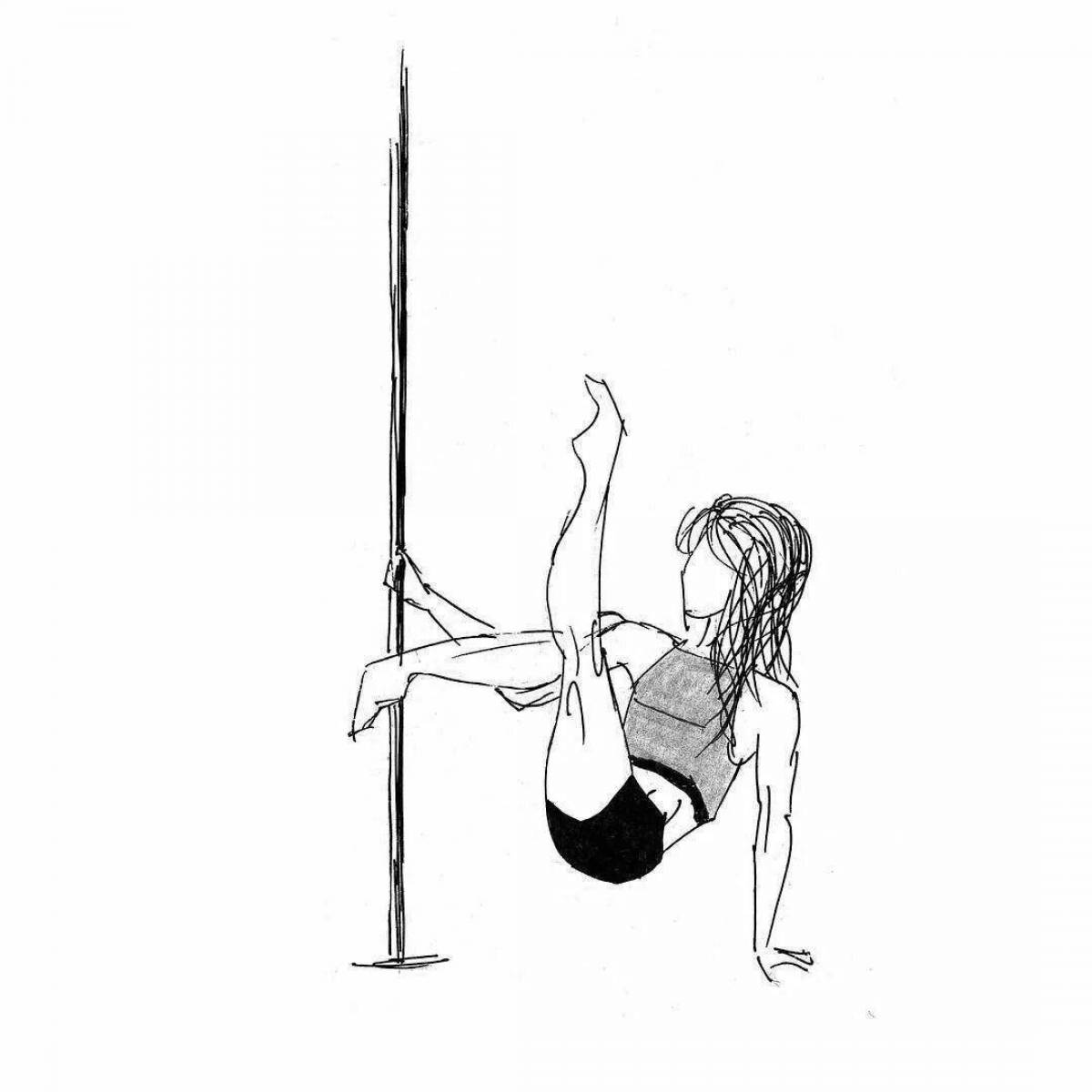 Adorable aerial gymnast coloring page