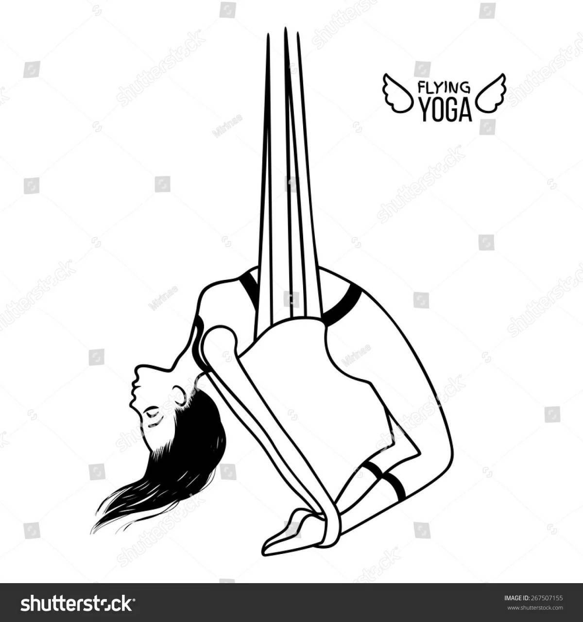 Coloring live aerial gymnast