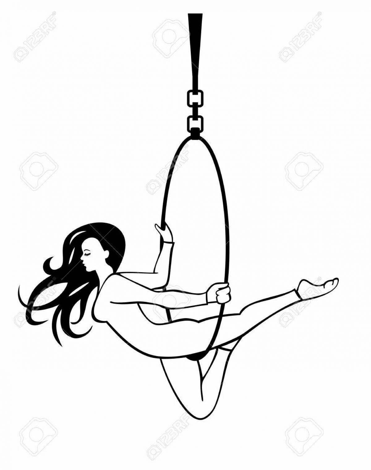 Coloring page stylish aerialist