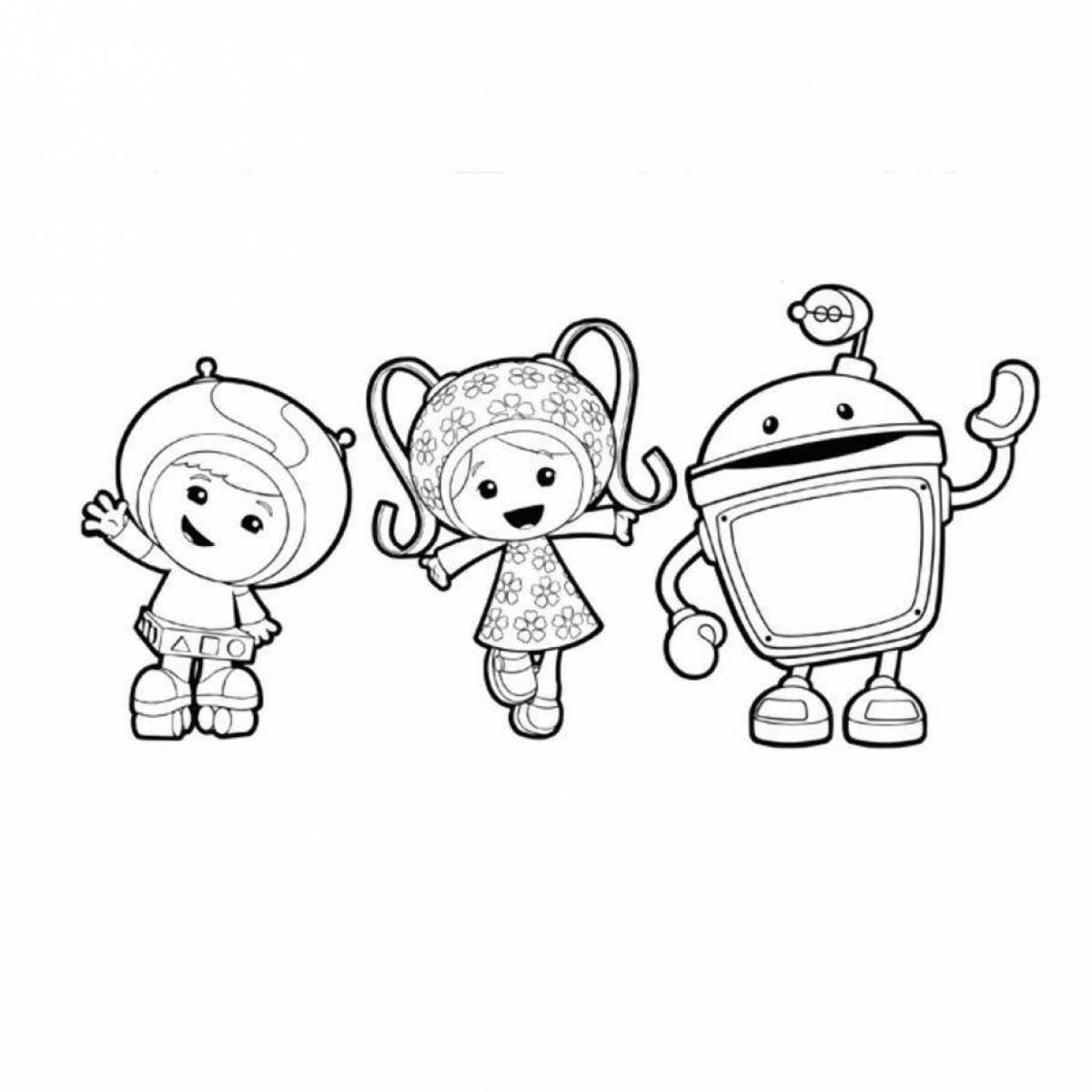 Colorful team plush coloring book