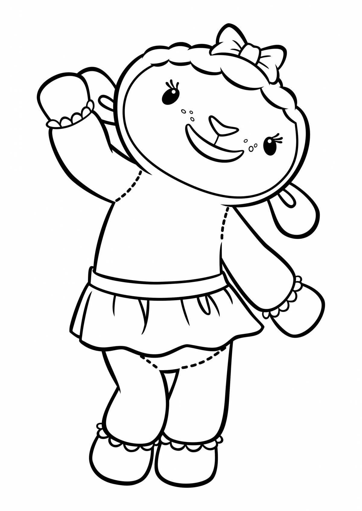 Radiant team plush coloring book