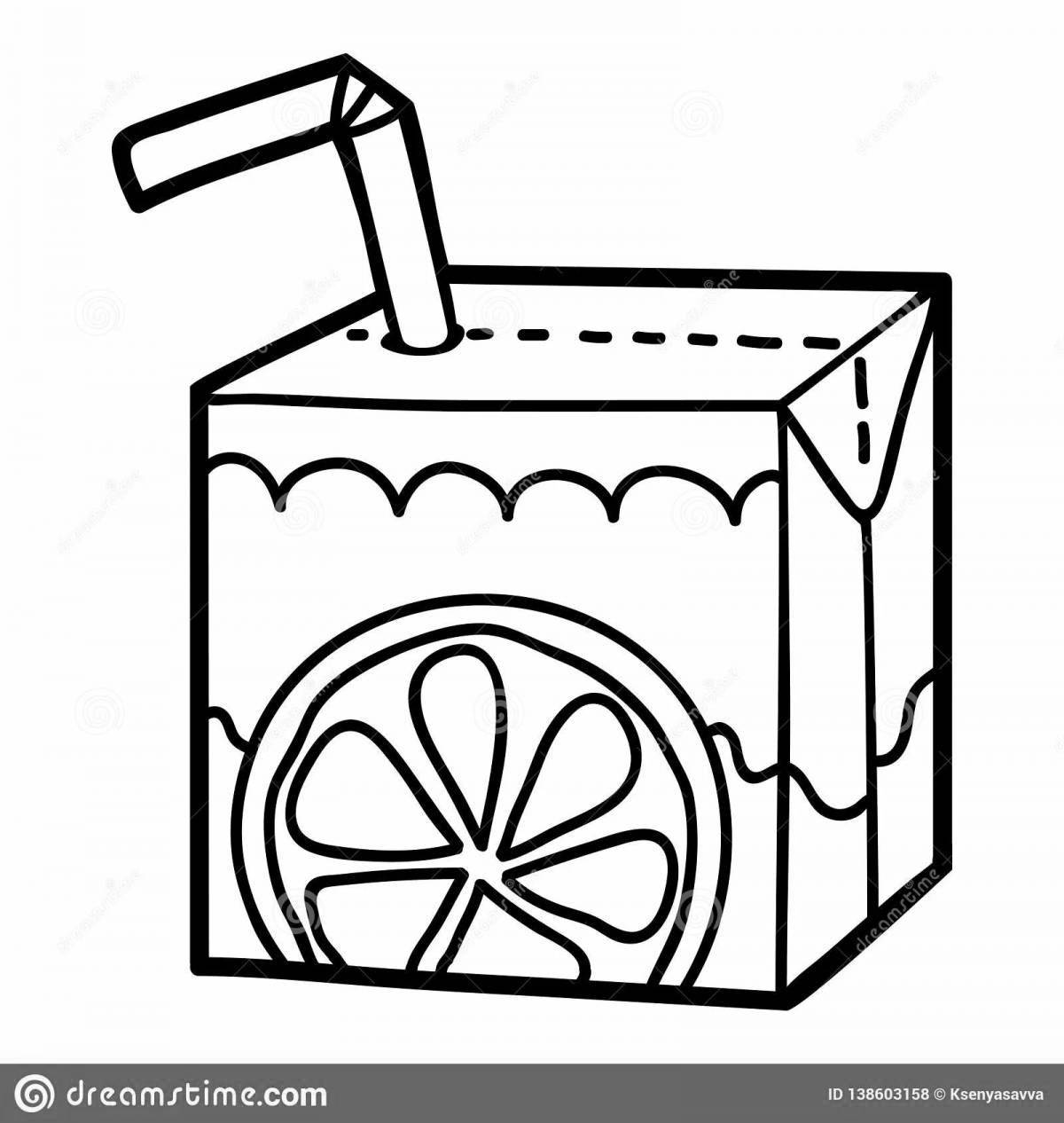 Refreshing apple juice coloring page