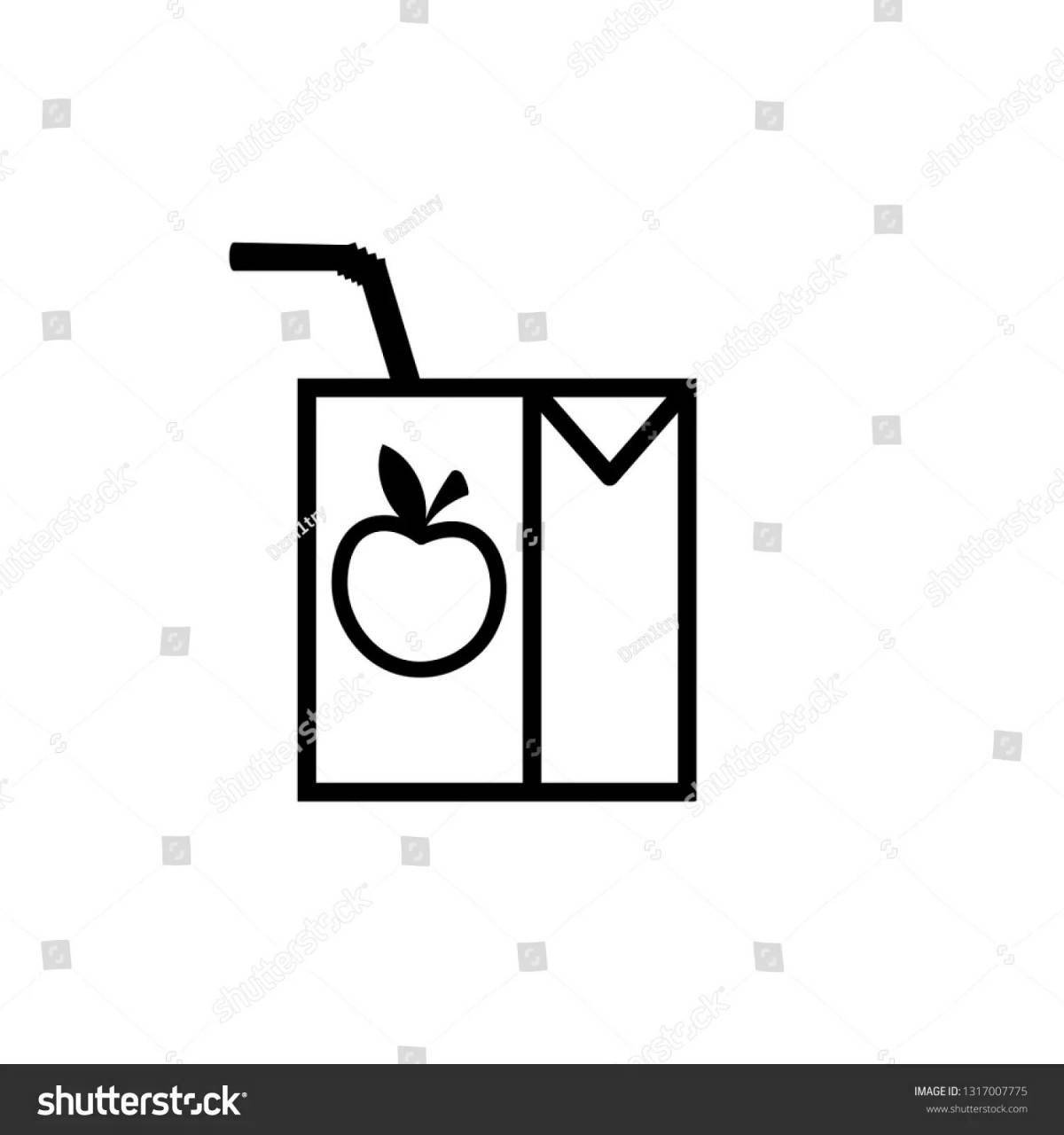 Photo Attractive apple juice coloring page