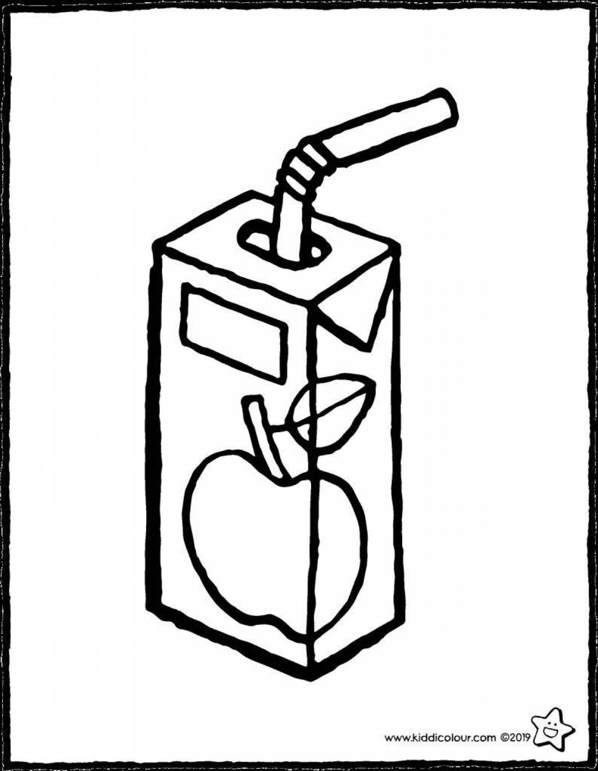 Coloring book cheerful apple juice