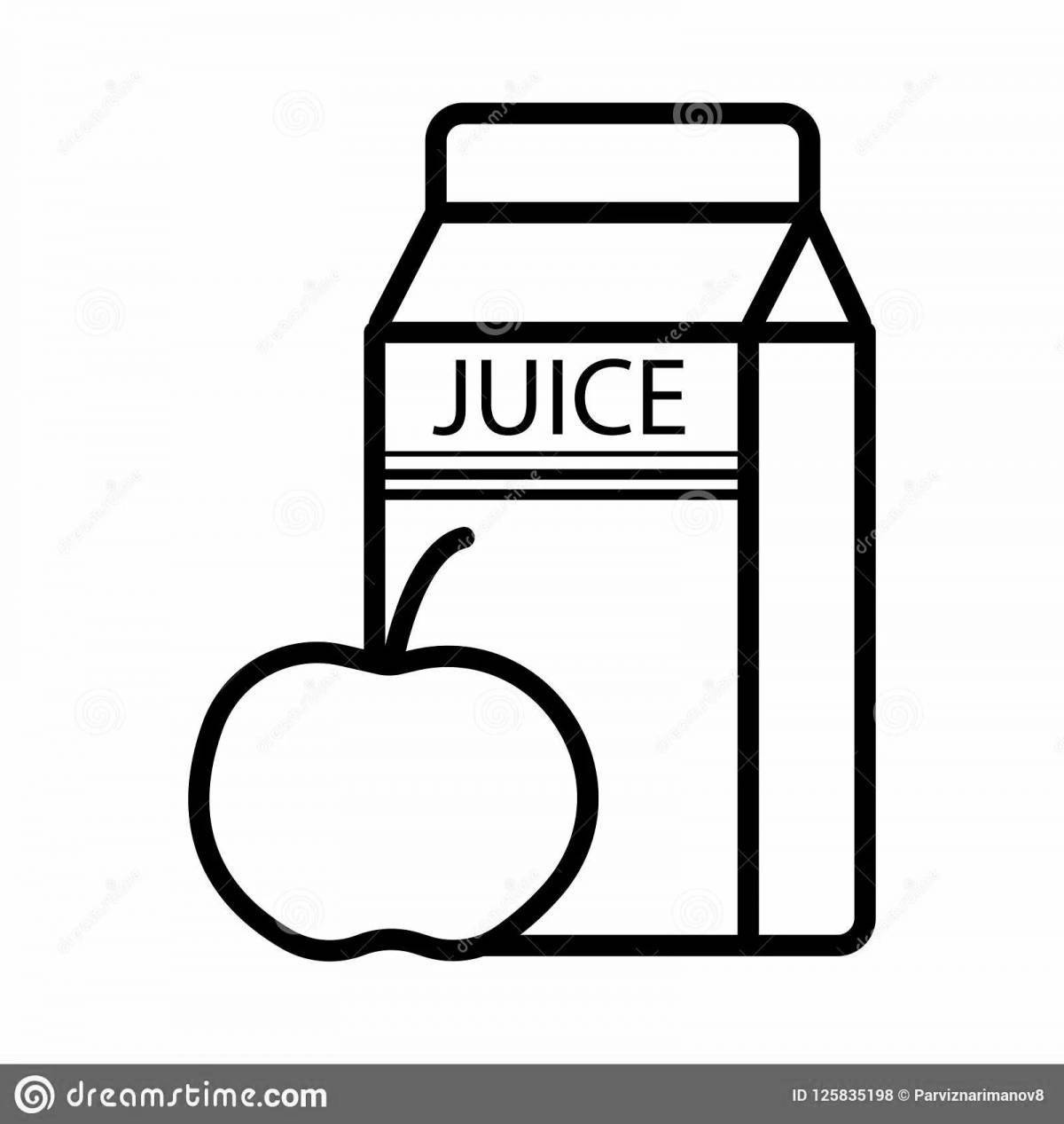 Photo Colorful apple juice coloring page