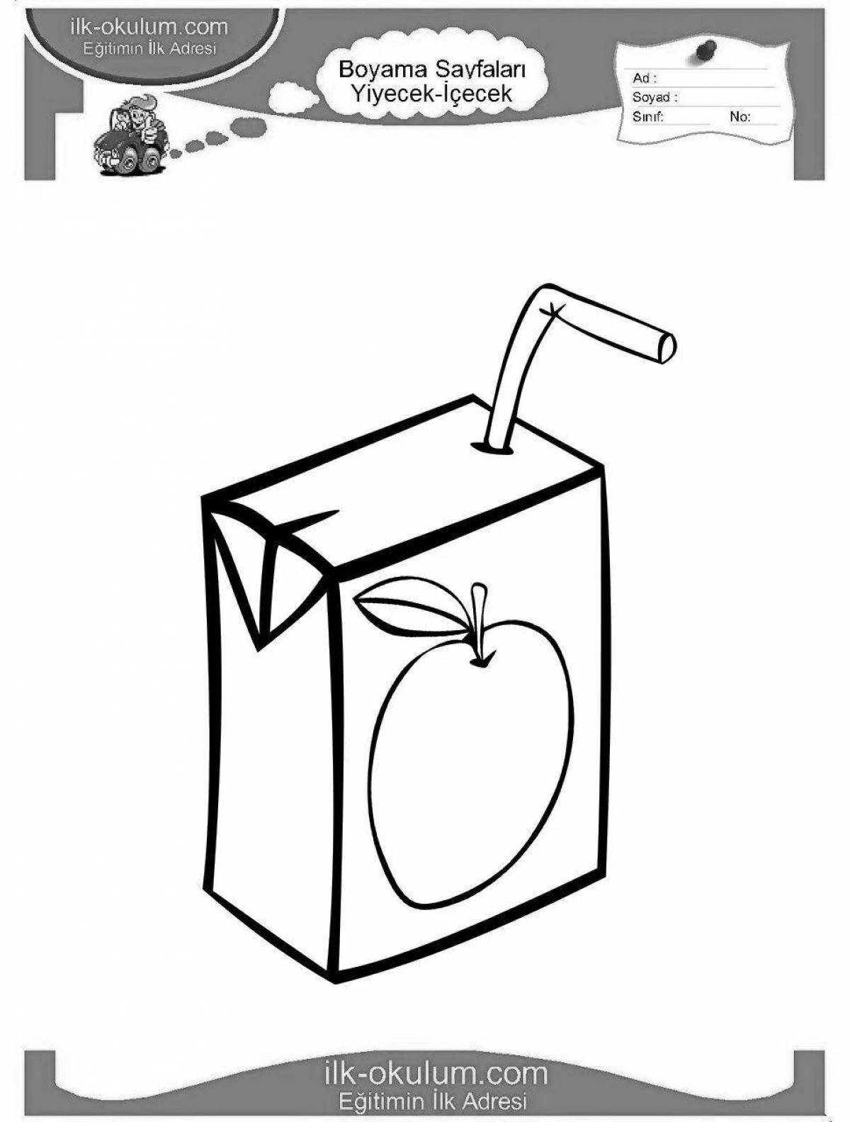 Charming apple juice coloring book