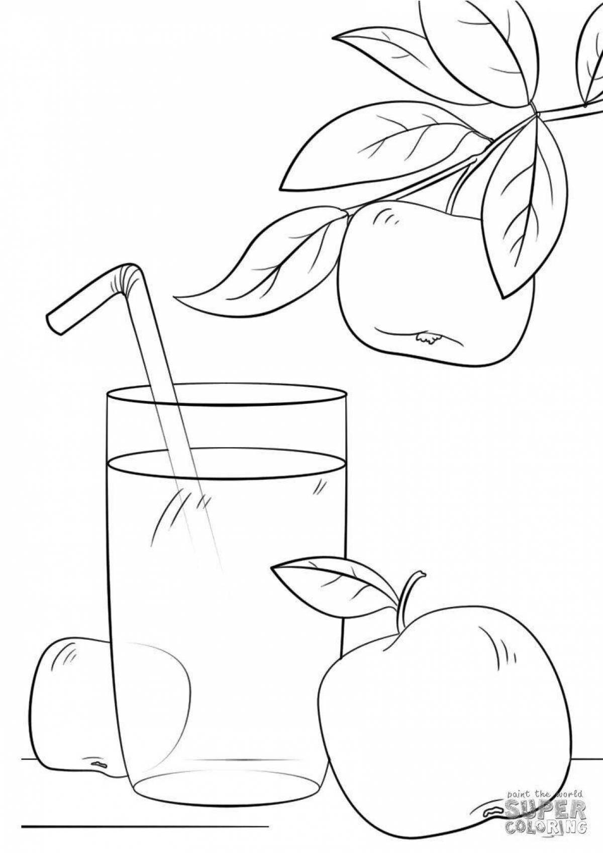 Coloring mystical apple juice