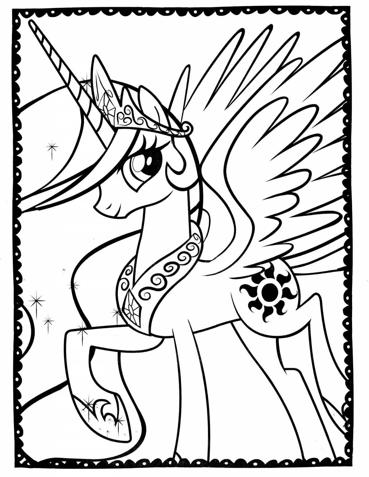 Celestia unicorn majestic coloring book