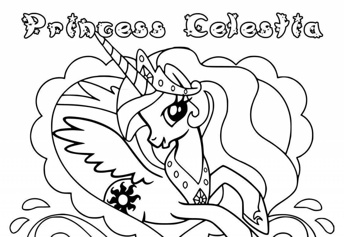 Celestia unicorn glitter coloring book