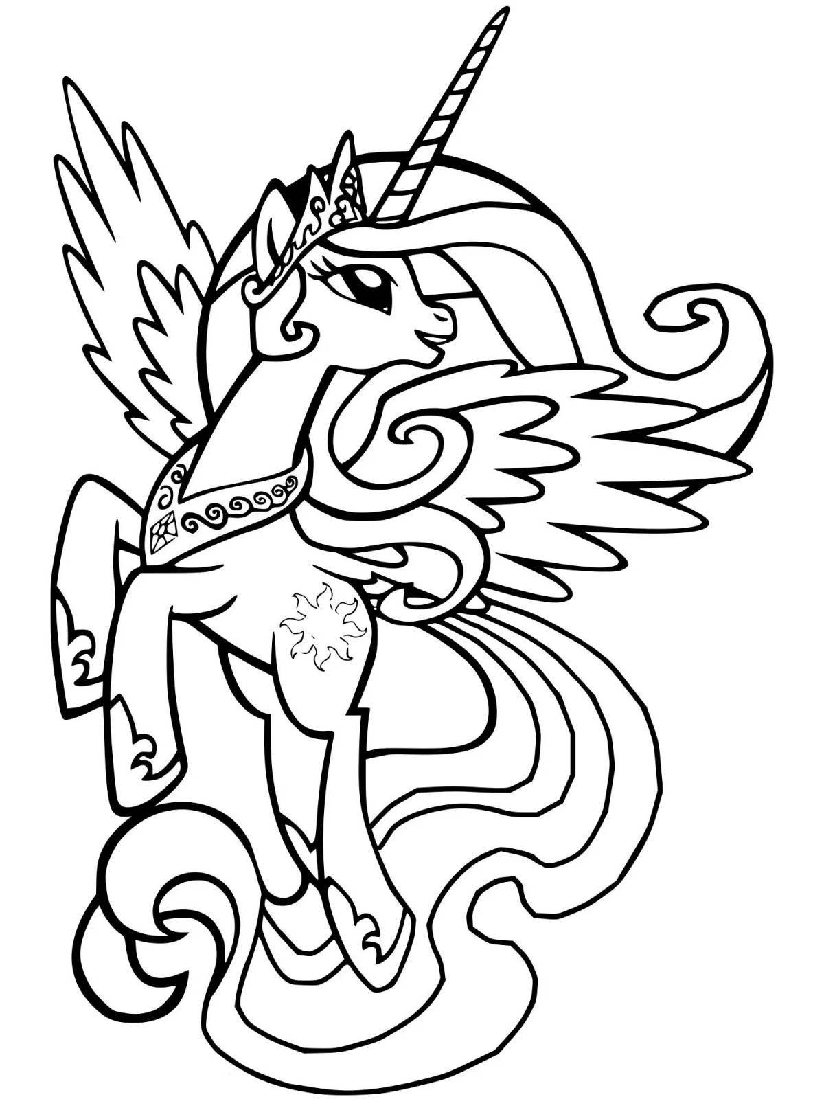 Charismatic coloring unicorn celestia