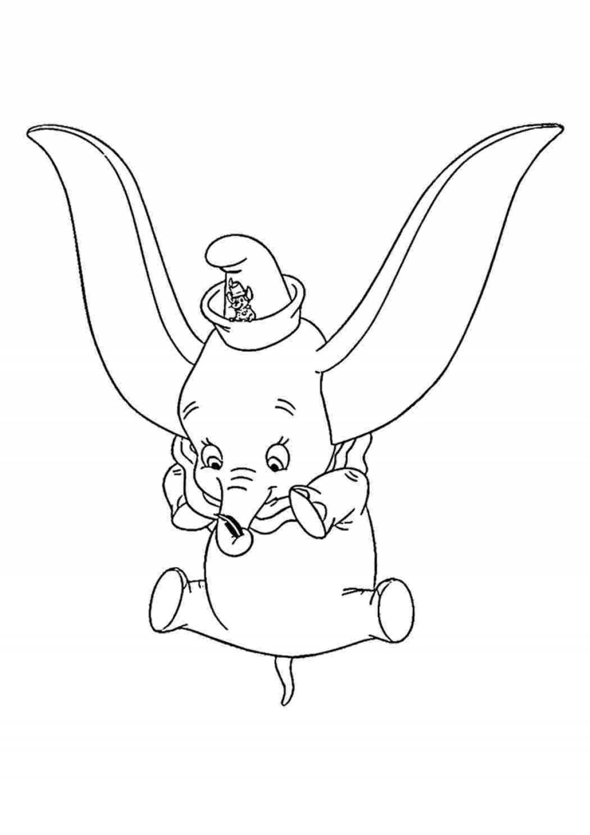 Dumbo elephant coloring page