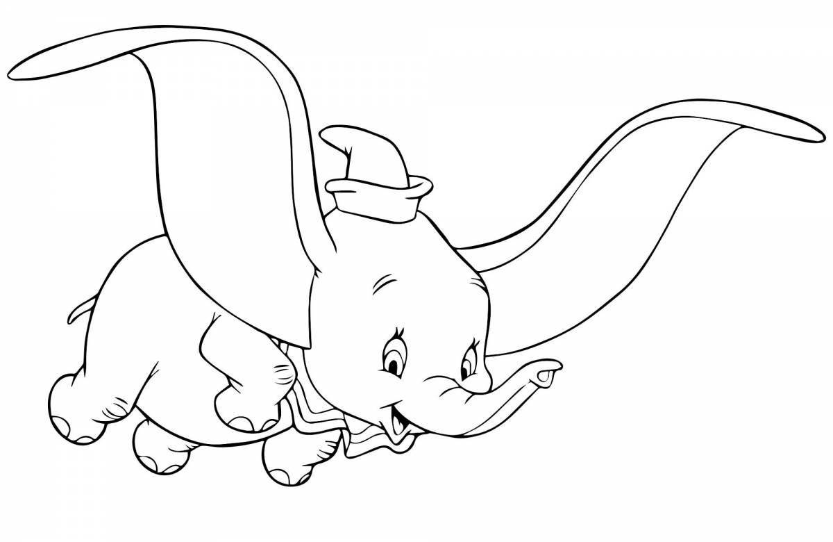 Naughty Dumbo Elephant Coloring Page