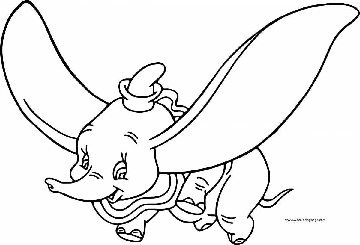 Radiant coloring page baby elephant Dumbo
