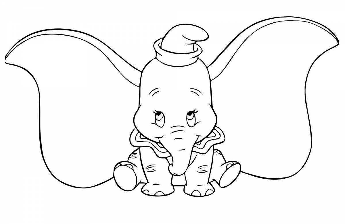 Majestic coloring Dumbo Elephant