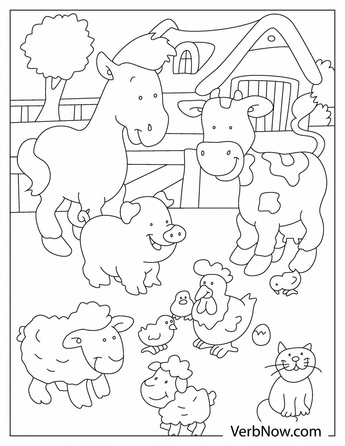 Coloring page joyful sheep