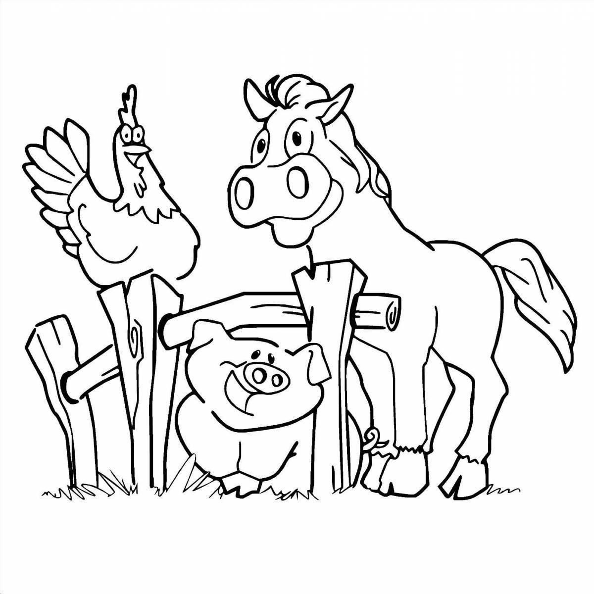 Playable horse coloring page