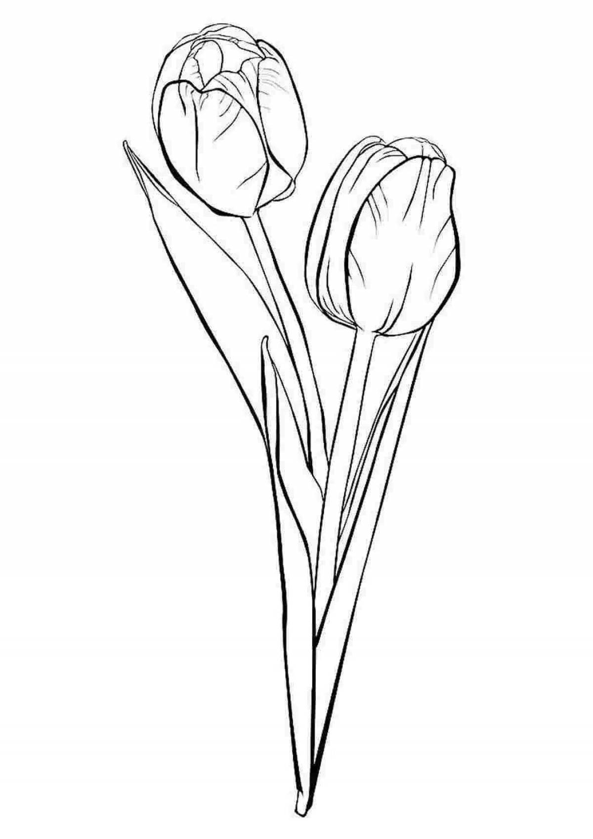 Awesome tulip coloring page