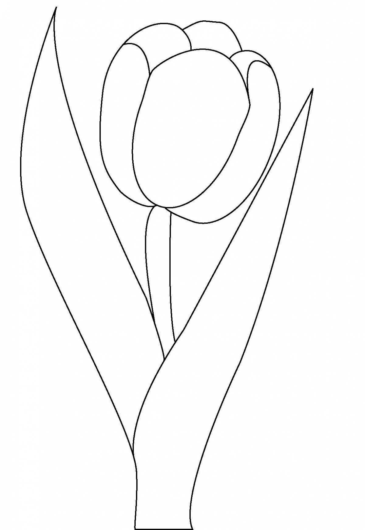 Adorable tulip coloring page