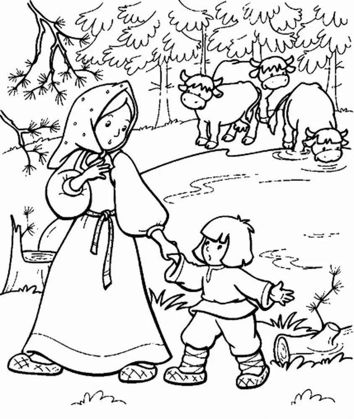 Coloring book Ushinsky's magnificent fairy tales