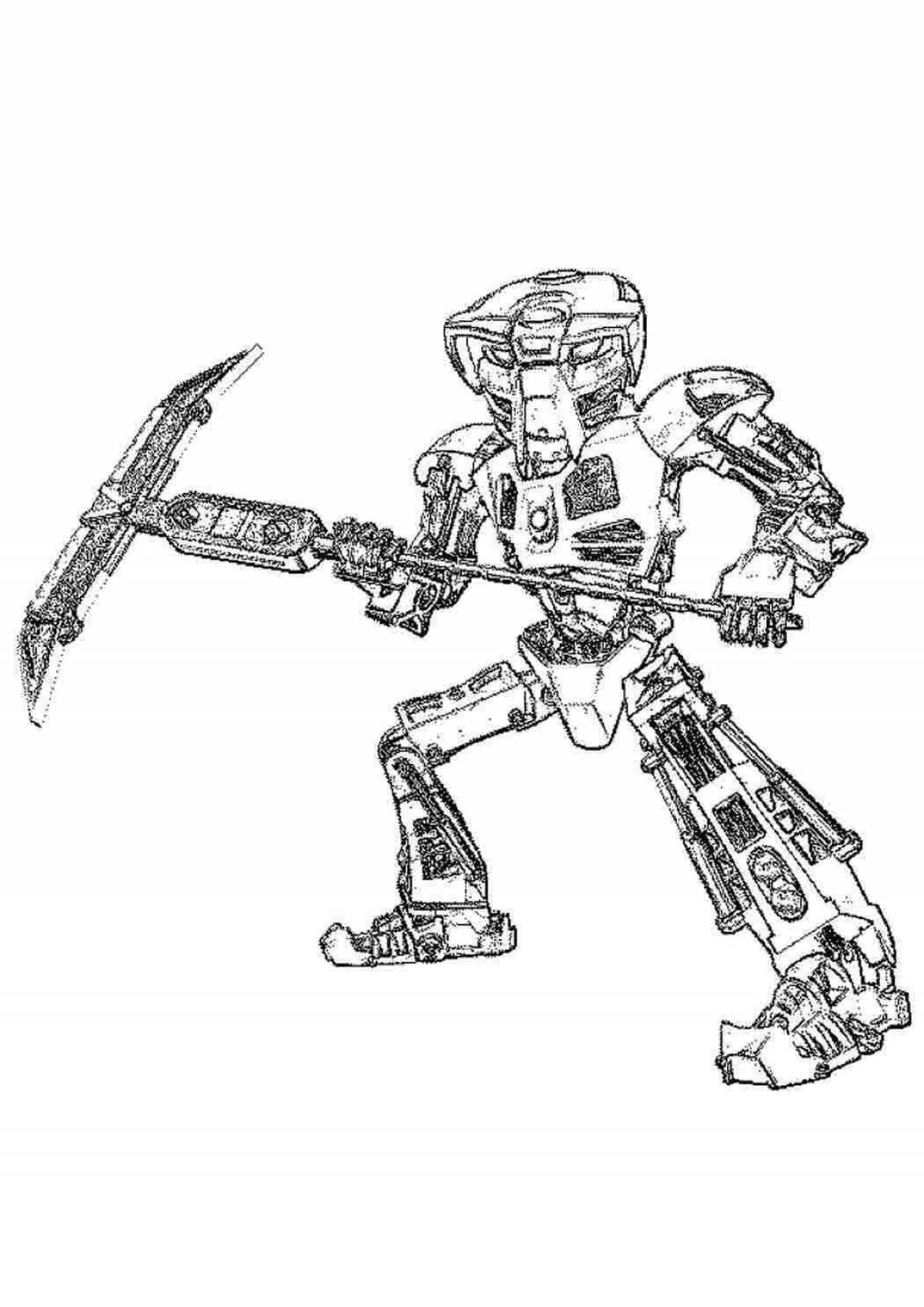 Bright lego robot coloring page
