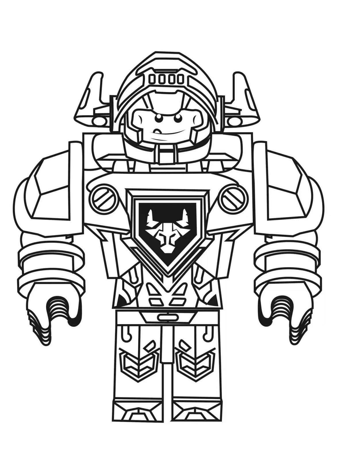 Playful lego robot coloring page