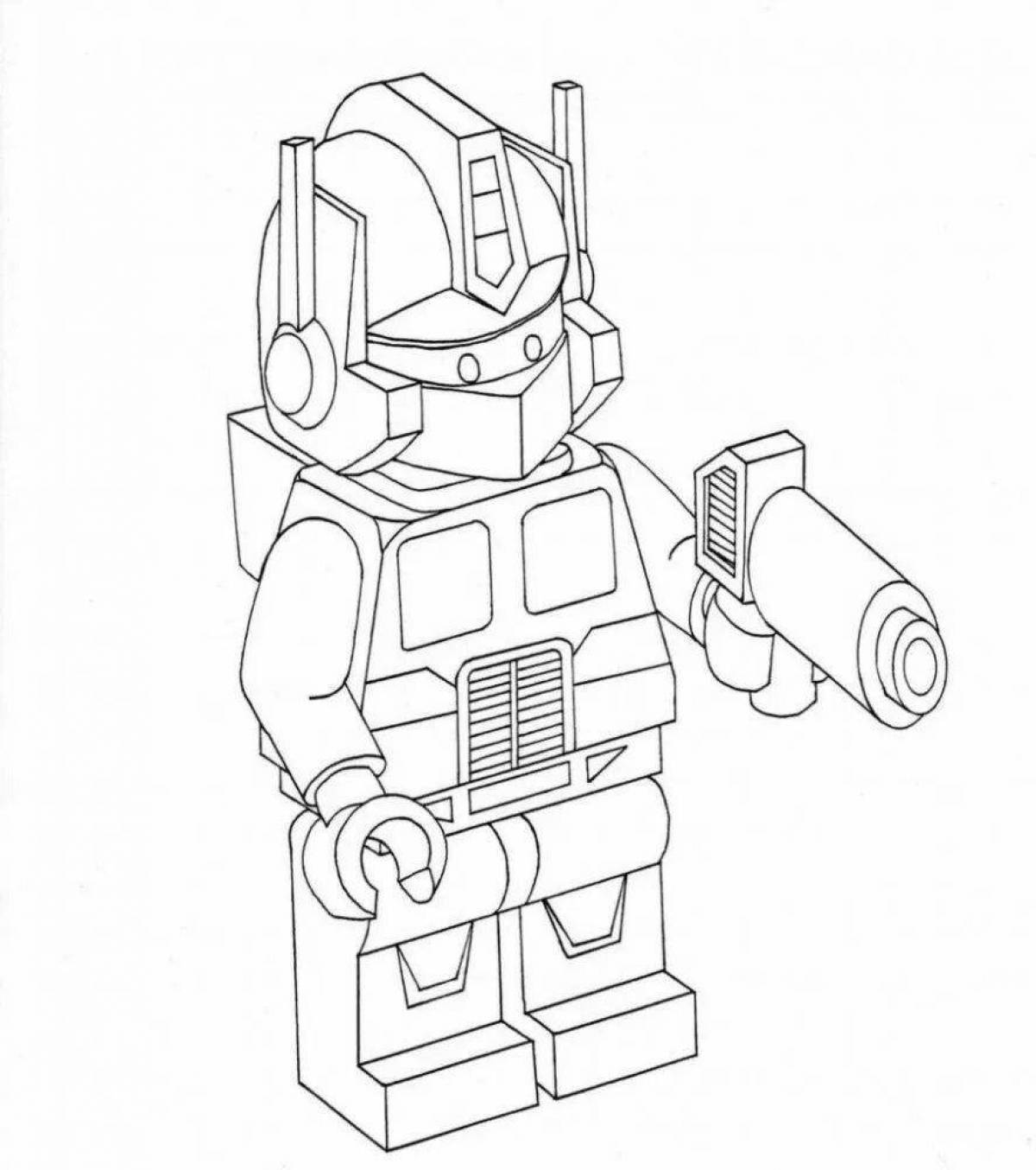 Amazing lego robot coloring page