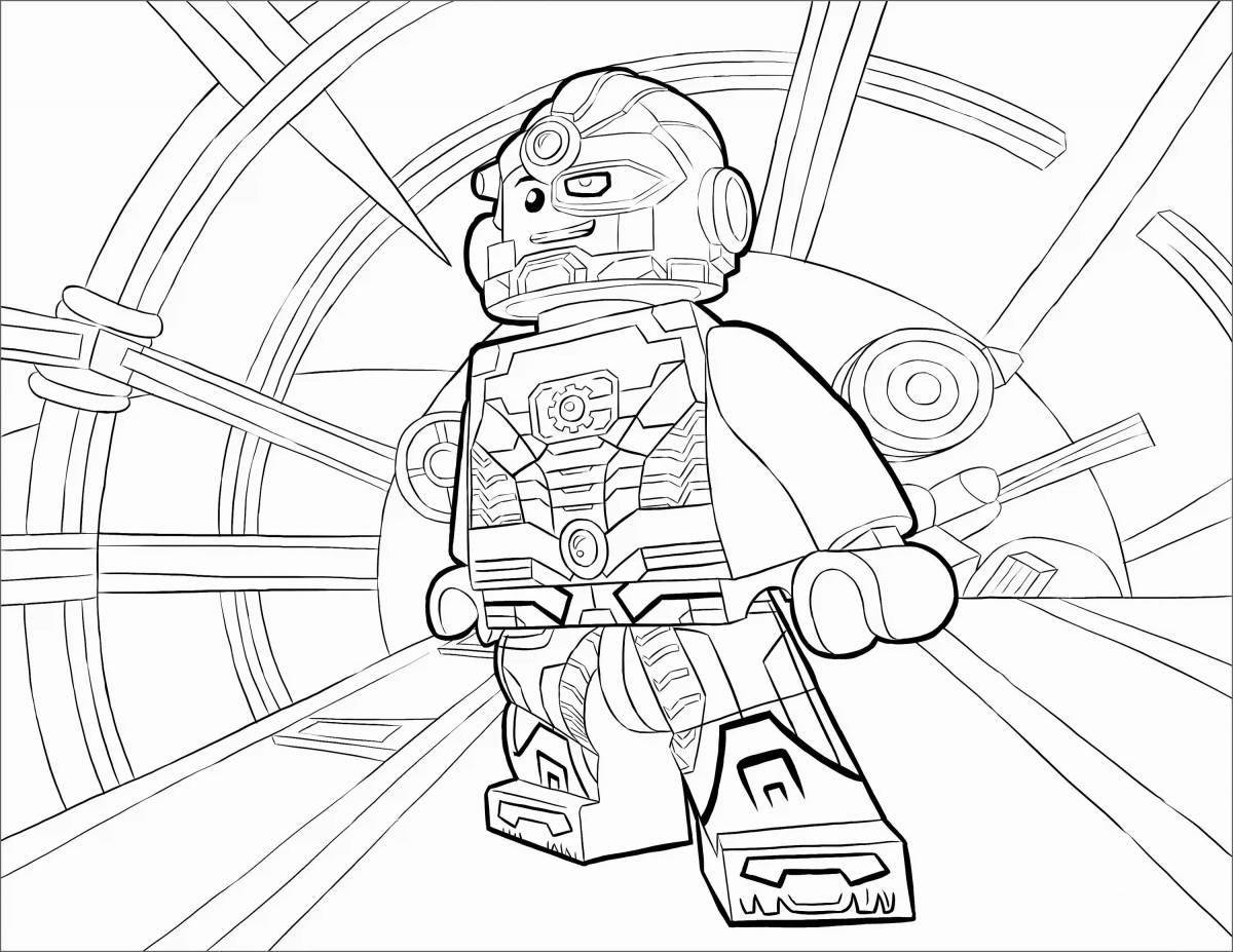 Incredible lego robot coloring page