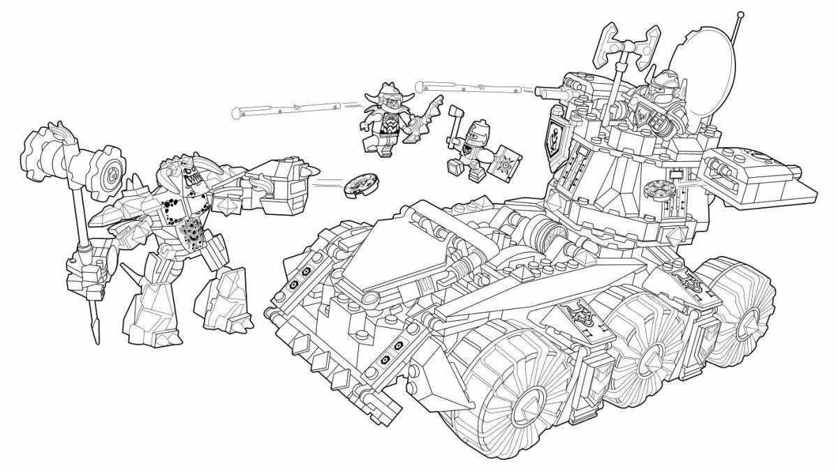 Adorable lego robot coloring page