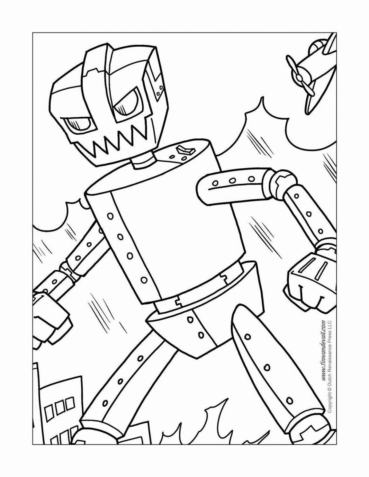 Sweet lego robot coloring page