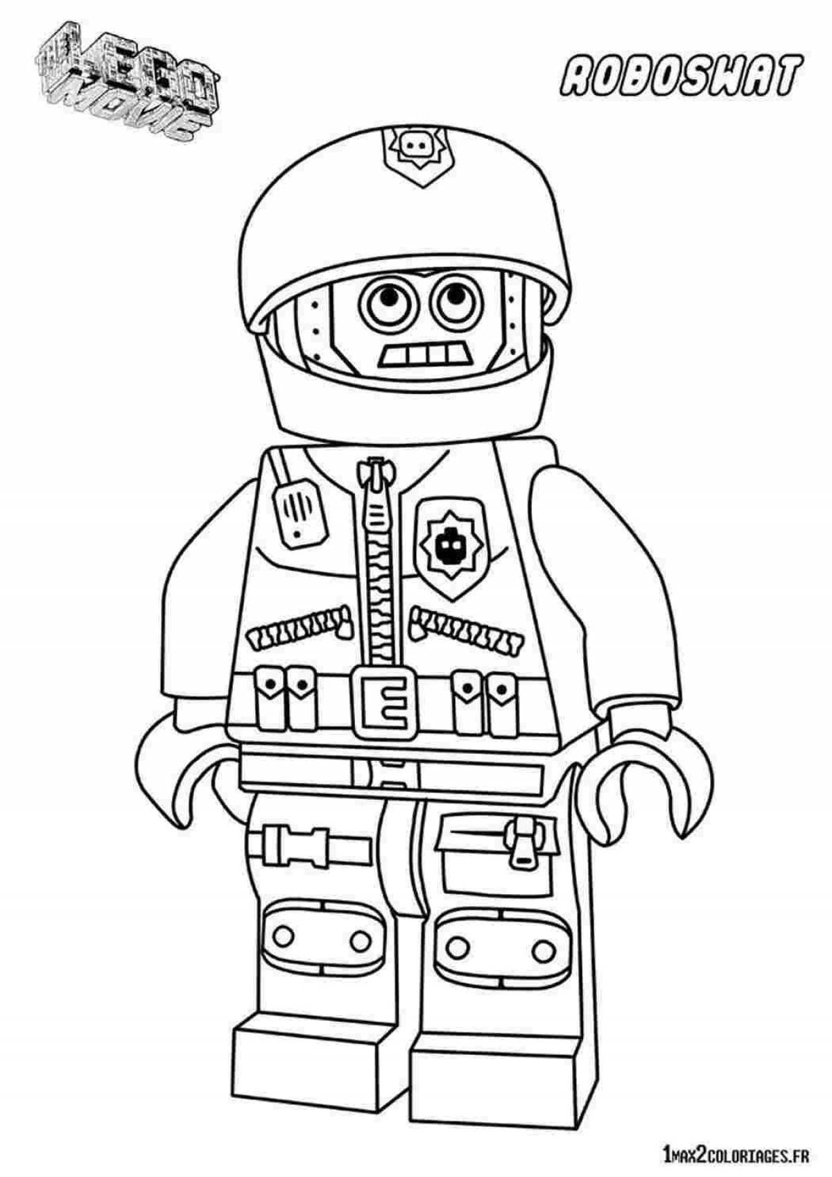 Coloring page adorable lego robot