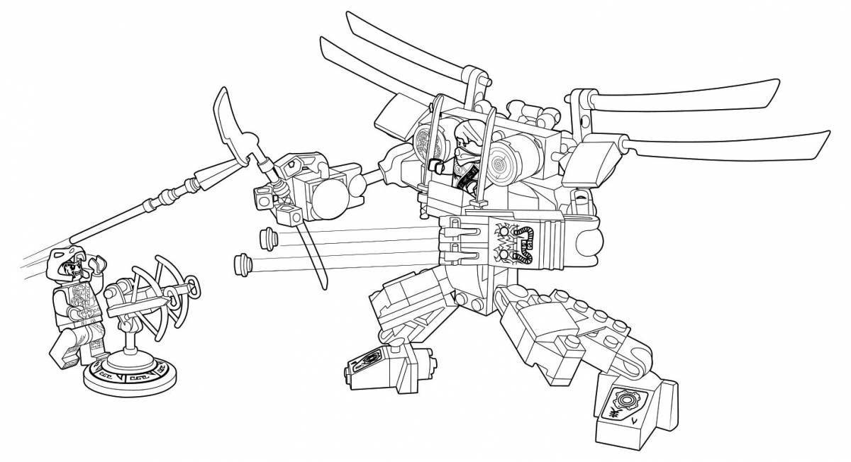 Fashion lego robot coloring page