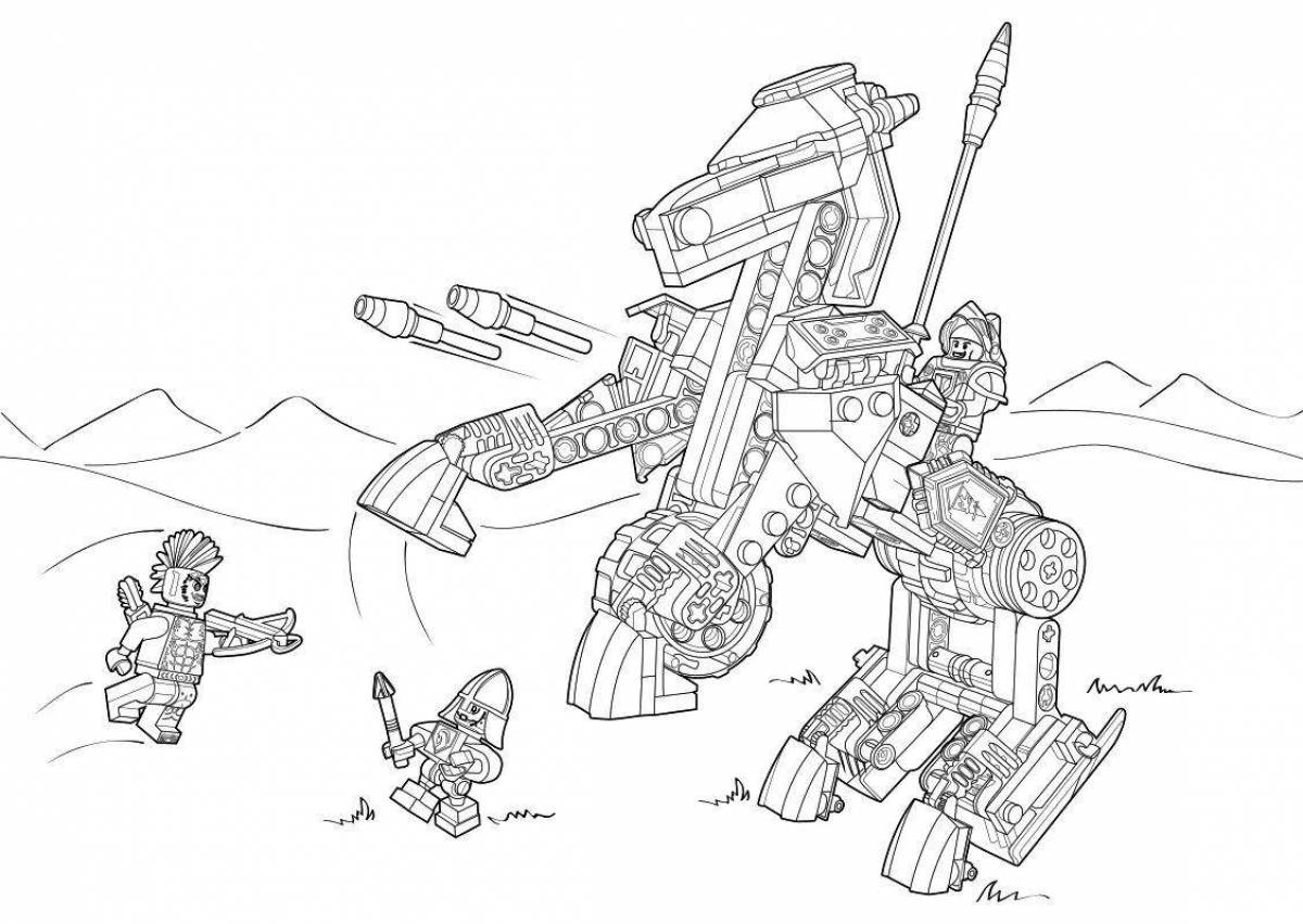 Amazing lego robot coloring page