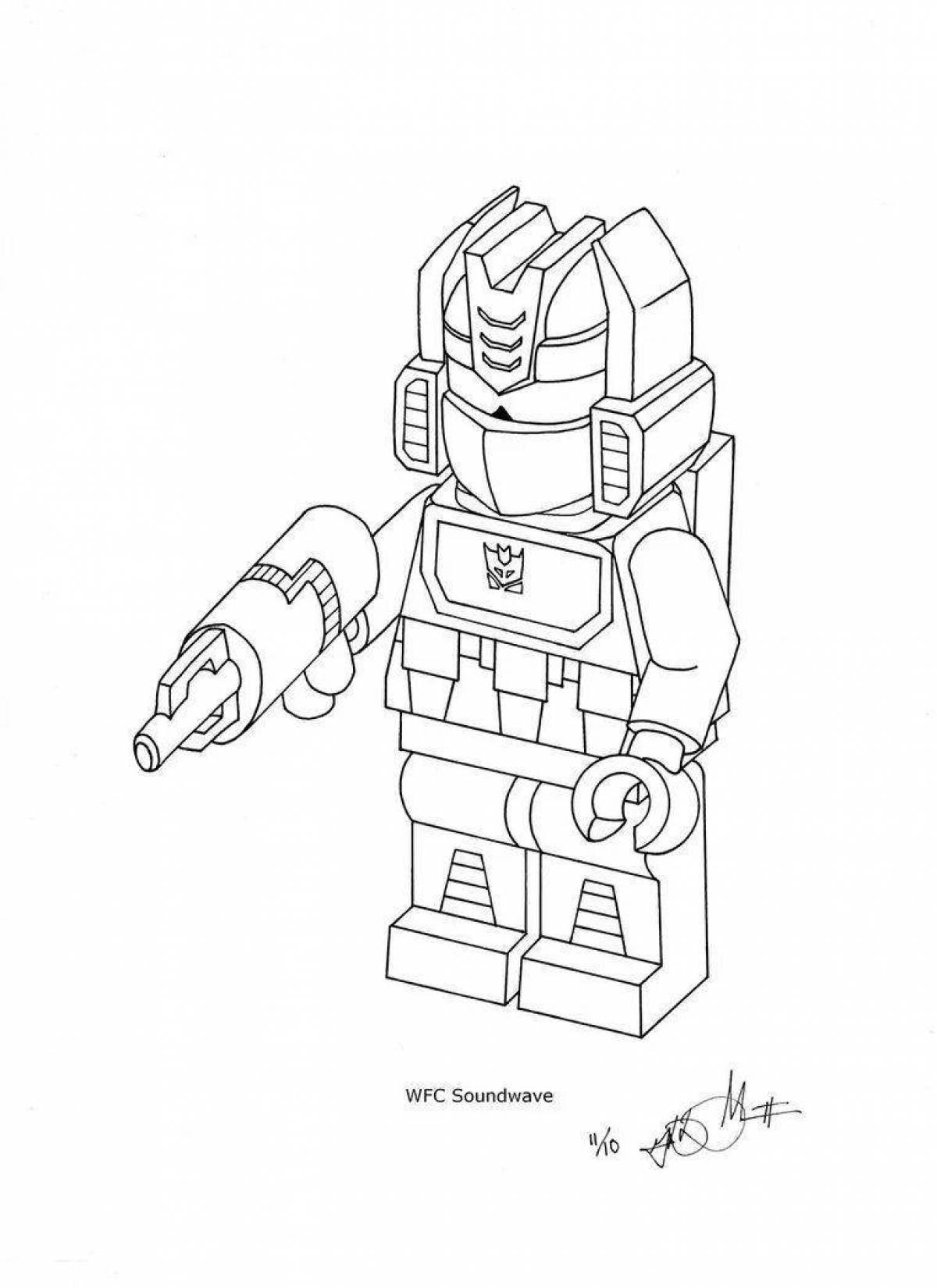 Great lego robot coloring page