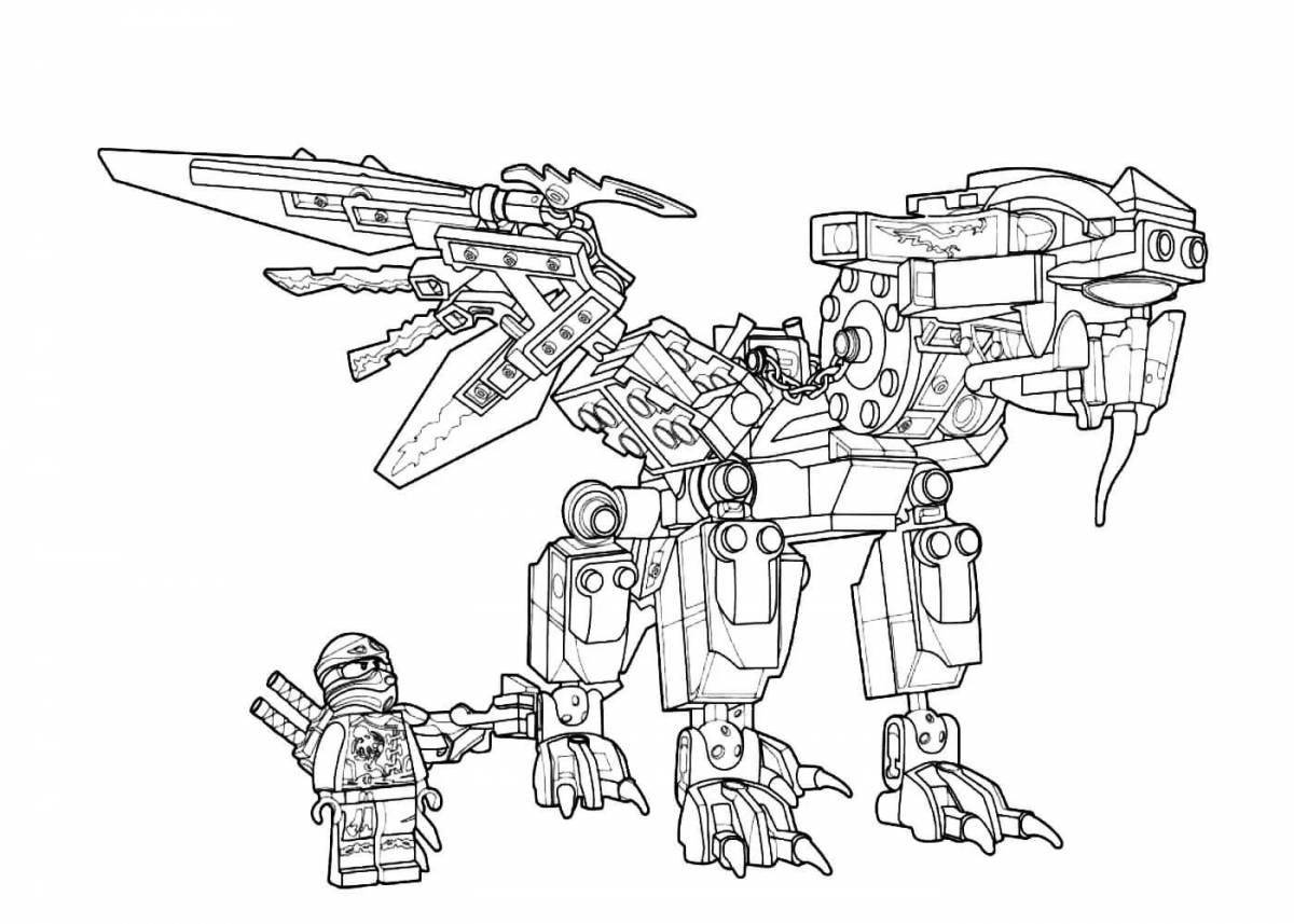 Lego freaky robot coloring page