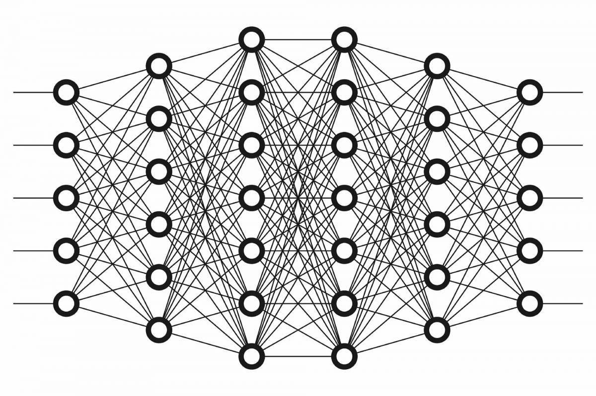 An animated neural network coloring page