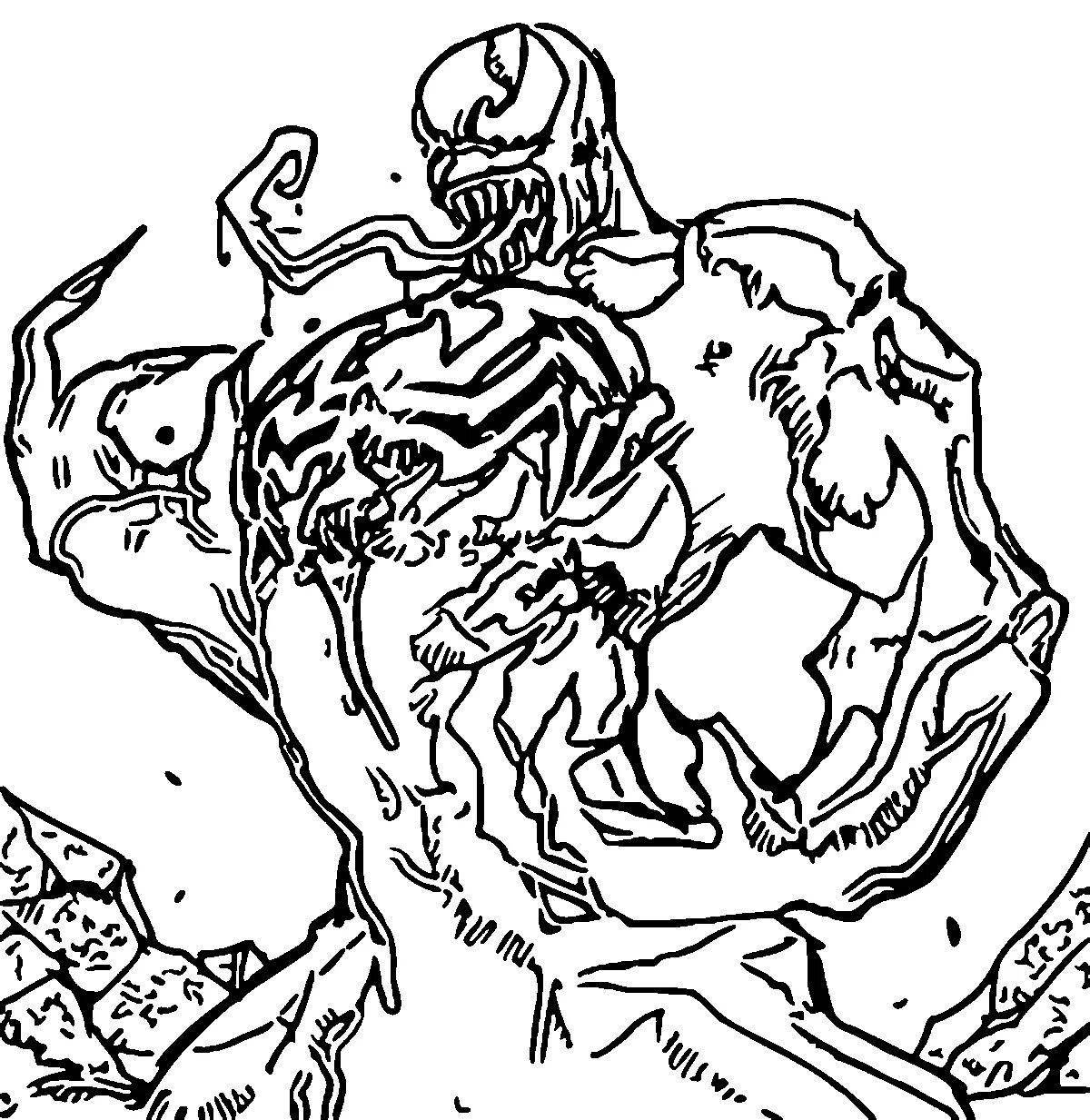Splendid venom carnage coloring page