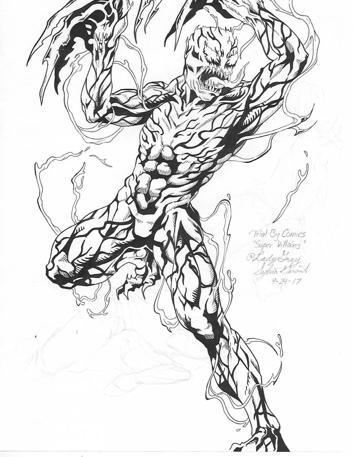 Radiant venom carnage coloring page