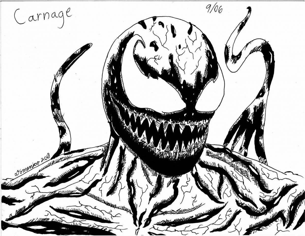 Изысканная раскраска venom carnage