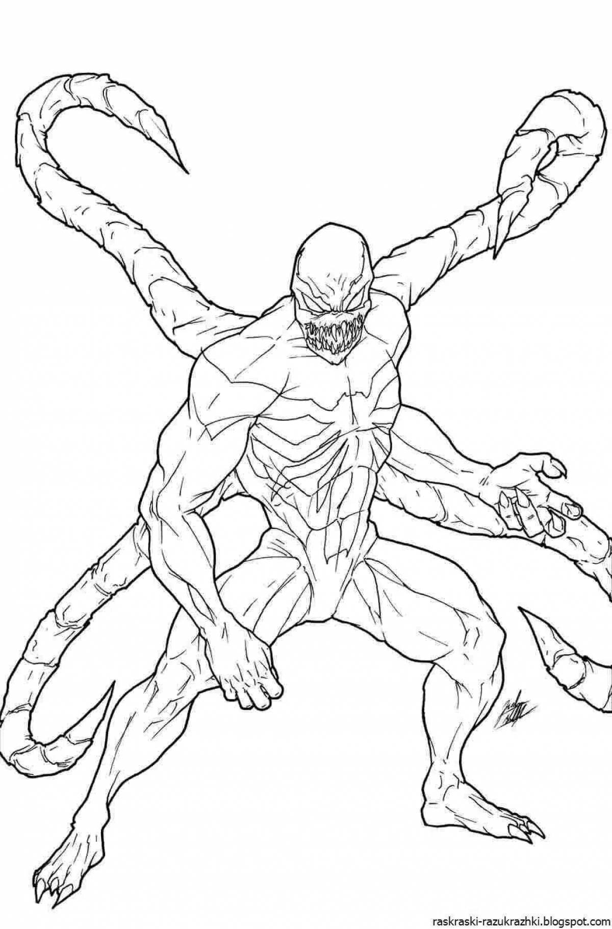 Vivid venom carnage coloring page