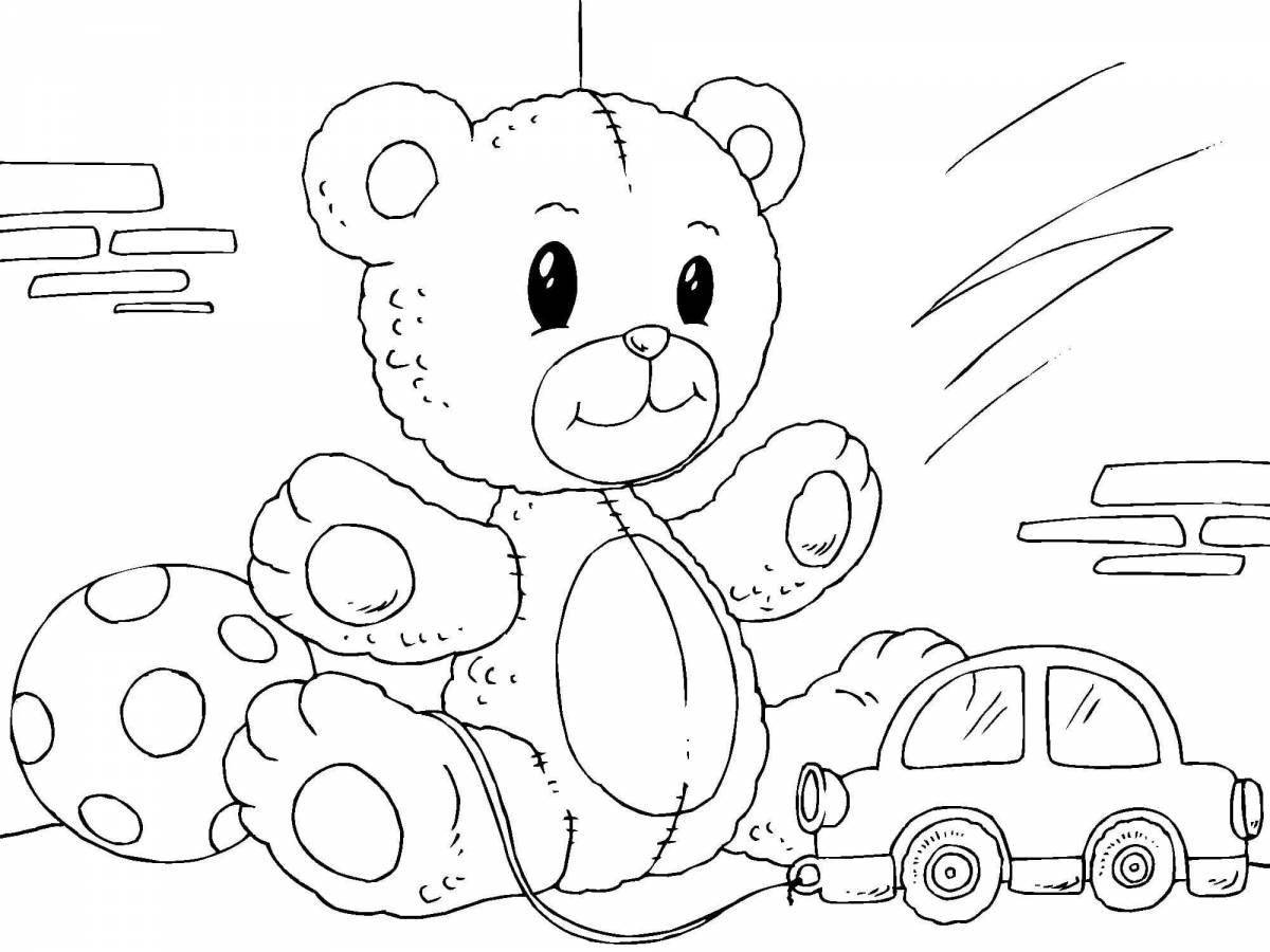 Coloring cute bear toy