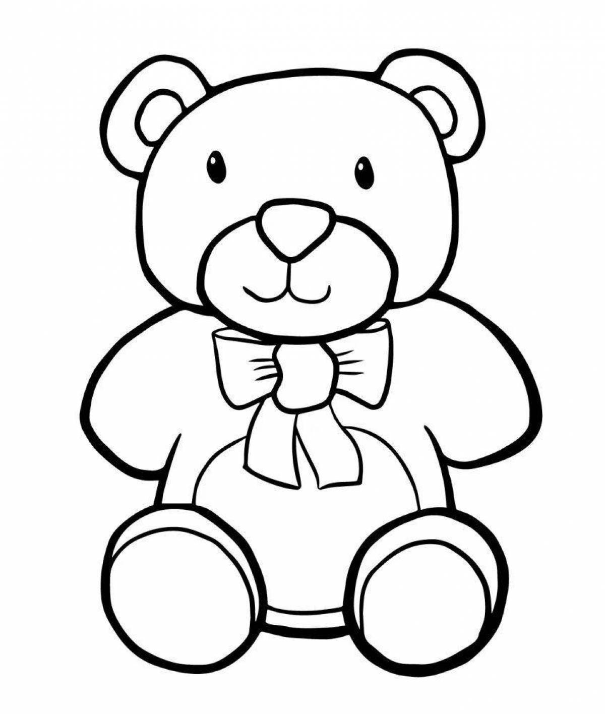 Adorable bear toy coloring page