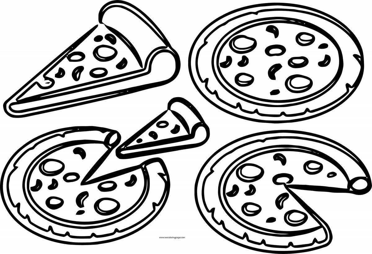 Fun pizza coloring page