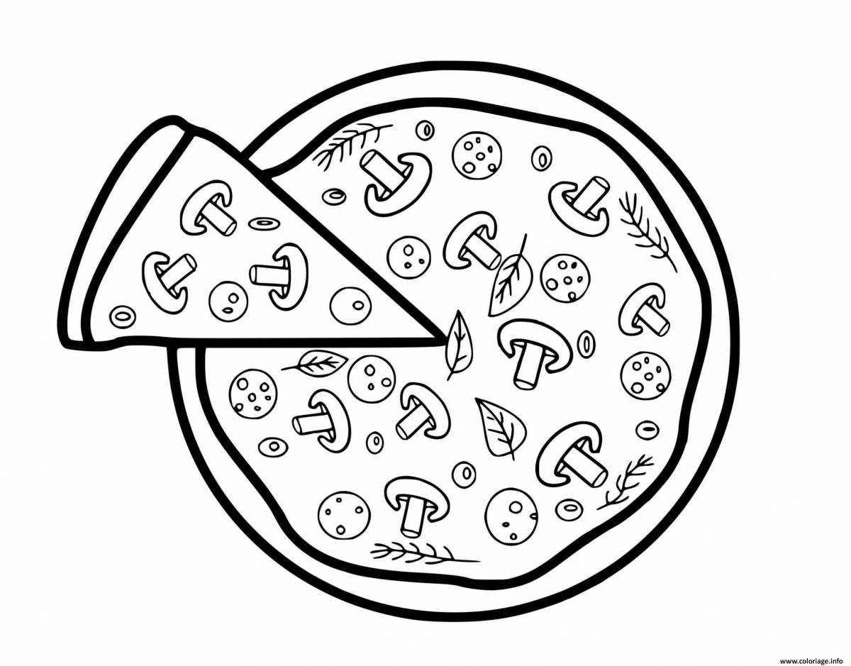 Irresistible pizza coloring page