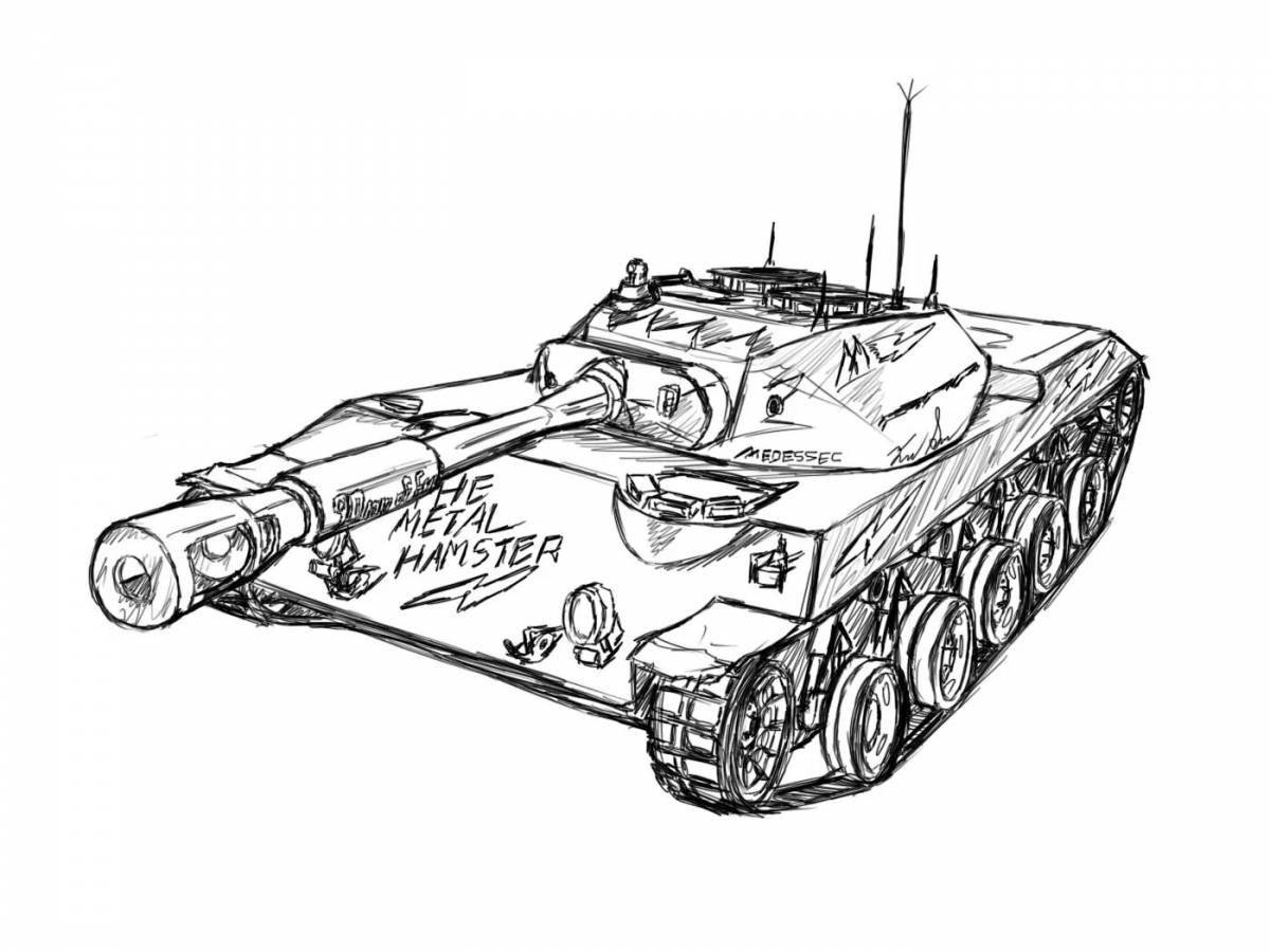 Brightly colored war thunder coloring page